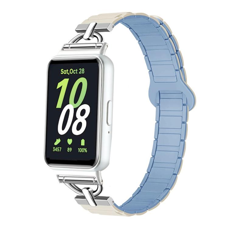 For Samsung Galaxy Fit3 D-shaped Tri-beads Magnetic Silicone Watch Band
