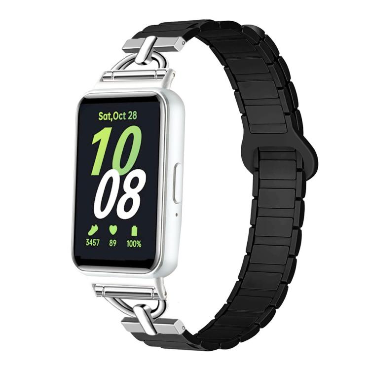 For Samsung Galaxy Fit3 D-shaped Tri-beads Magnetic Silicone Watch Band