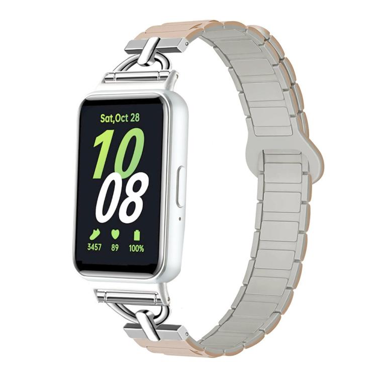 For Samsung Galaxy Fit3 D-shaped Tri-beads Magnetic Silicone Watch Band