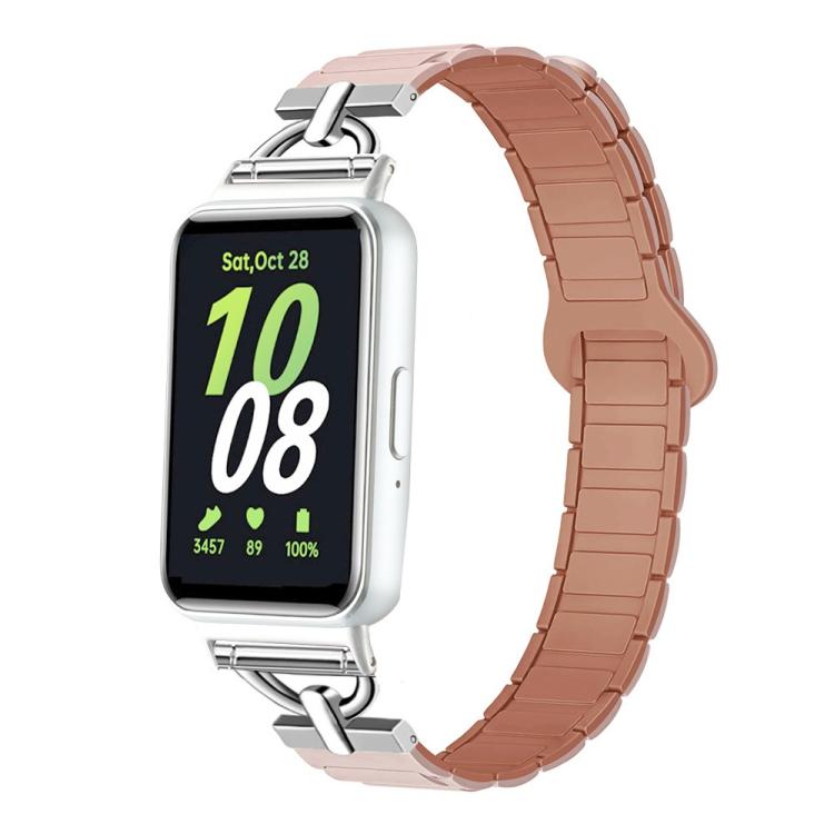 For Samsung Galaxy Fit3 D-shaped Tri-beads Magnetic Silicone Watch Band