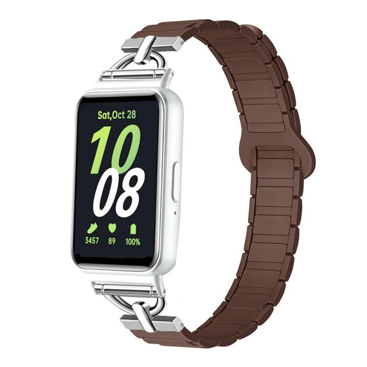 For Samsung Galaxy Fit3 D-shaped Tri-beads Magnetic Silicone Watch Band