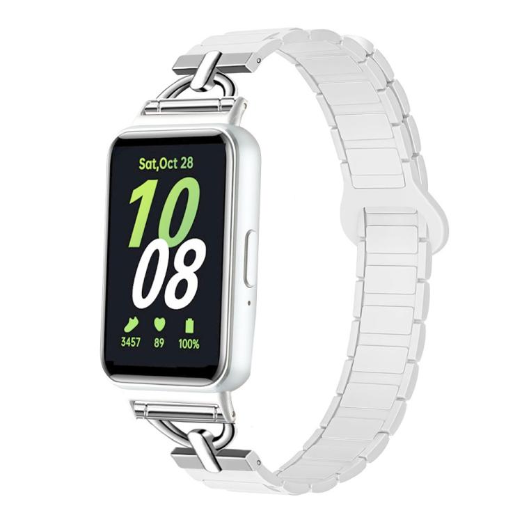 For Samsung Galaxy Fit3 D-shaped Tri-beads Magnetic Silicone Watch Band