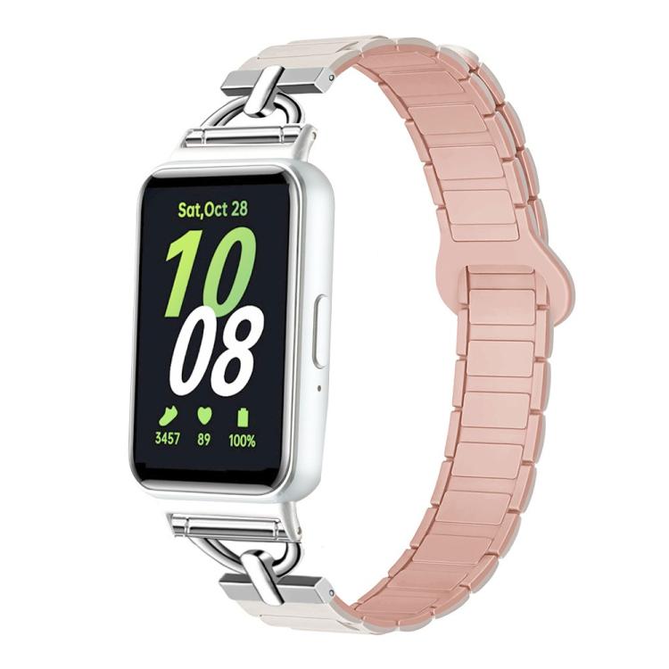 For Samsung Galaxy Fit3 D-shaped Tri-beads Magnetic Silicone Watch Band