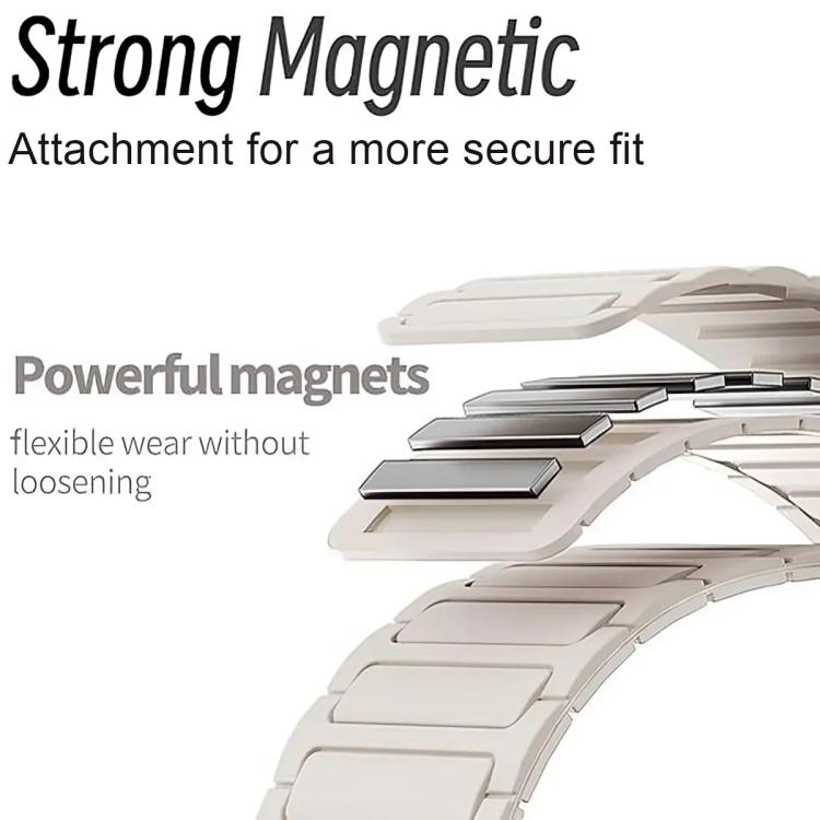 For Samsung Galaxy Fit3 D-shaped Tri-beads Magnetic Silicone Watch Band