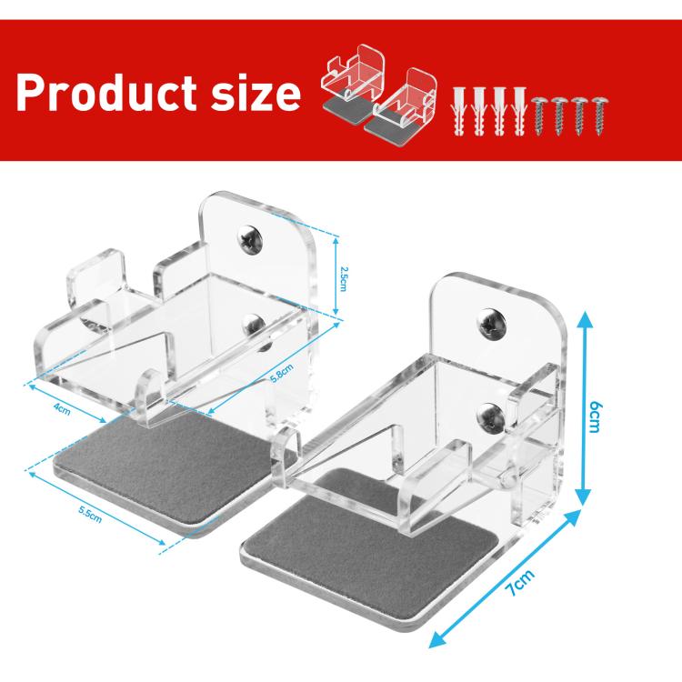 For Nintendo Switch 1 / 2 Acrylic Wall Split Symmetrical Storage Bracket - Transparent