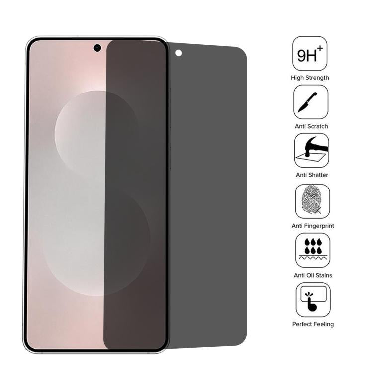 For Samsung Galaxy S25 Edge 5G 25pcs High Transparency Full Cover Anti-spy Tempered Glass Film, Support Fingerprint Unlocking