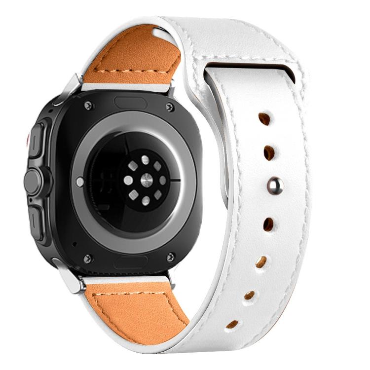 For Samsung Galaxy Watch Ultra 47mm / Ultra 2025 Rivet Reverse Buckle Leather Watch Band