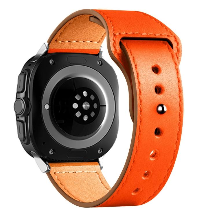 For Samsung Galaxy Watch Ultra 47mm / Ultra 2025 Rivet Reverse Buckle Leather Watch Band