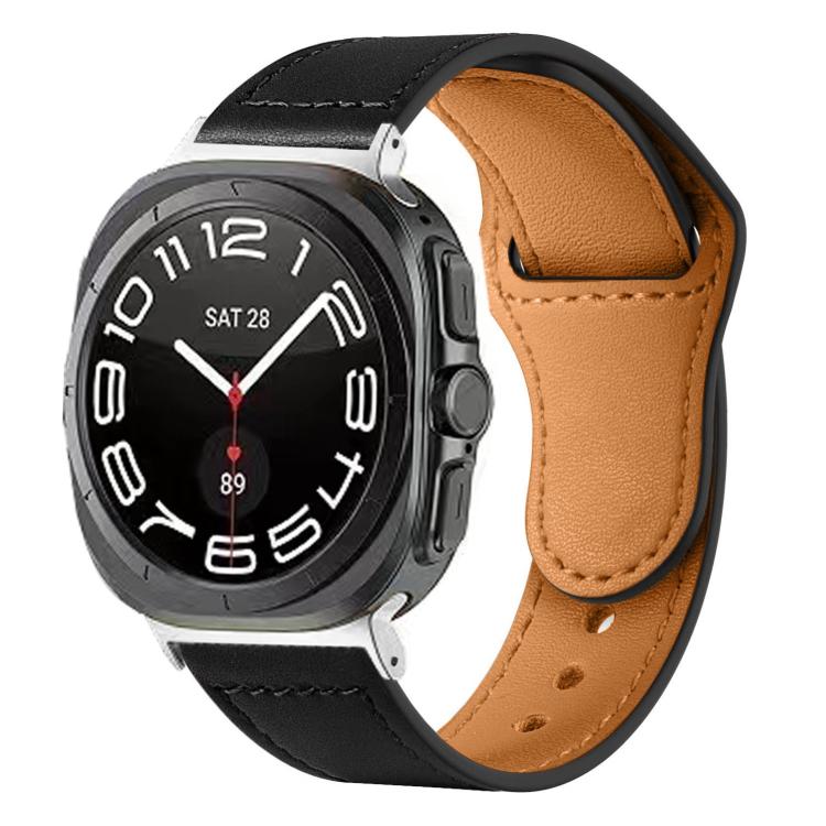 For Samsung Galaxy Watch Ultra 47mm / Ultra 2025 Rivet Reverse Buckle Leather Watch Band