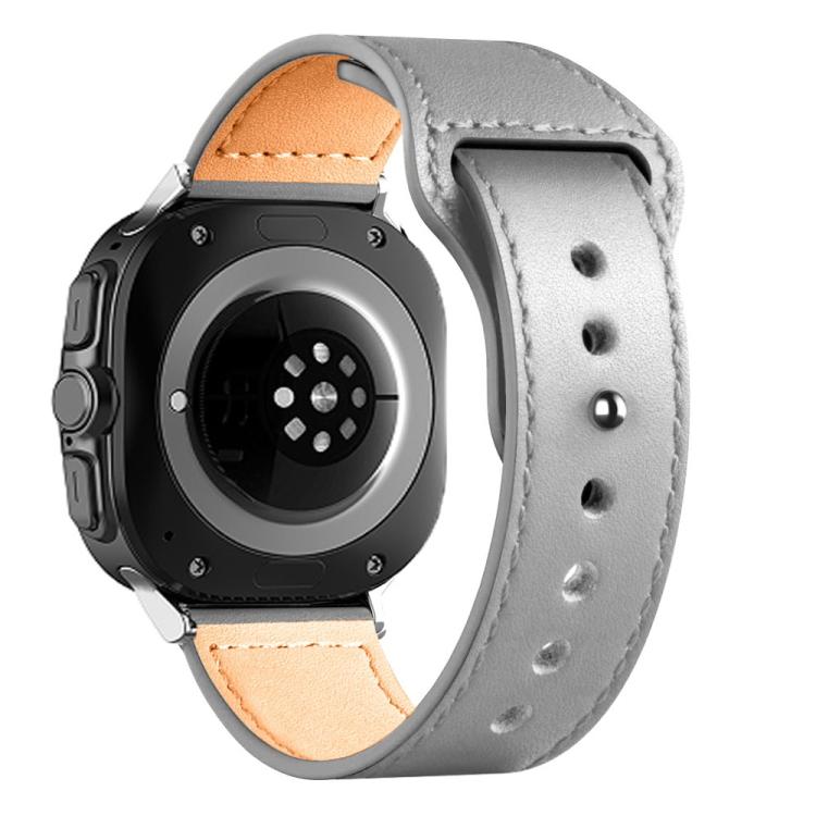 For Samsung Galaxy Watch Ultra 47mm / Ultra 2025 Rivet Reverse Buckle Leather Watch Band