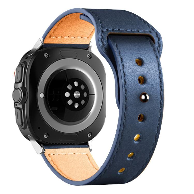 For Samsung Galaxy Watch Ultra 47mm / Ultra 2025 Rivet Reverse Buckle Leather Watch Band