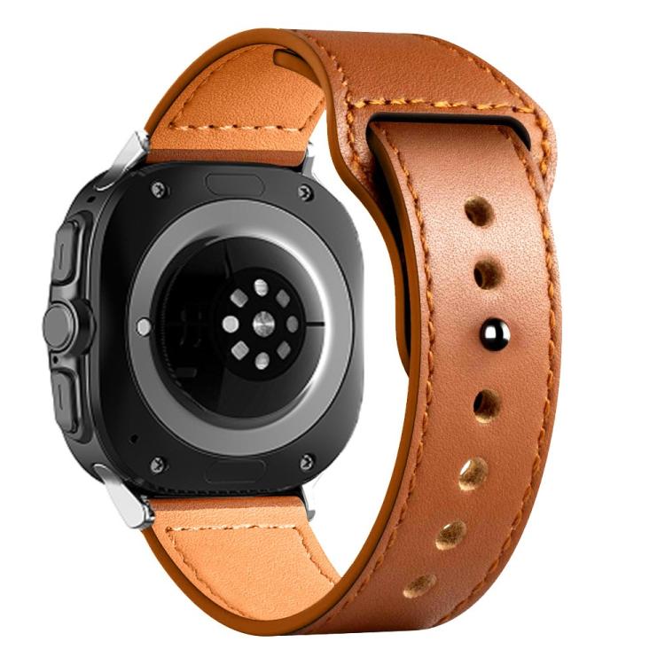 For Samsung Galaxy Watch Ultra 47mm / Ultra 2025 Rivet Reverse Buckle Leather Watch Band