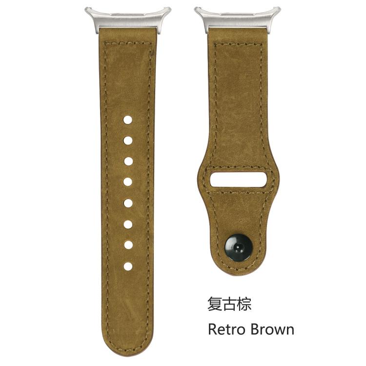 For Samsung Galaxy Watch Ultra 47mm / Ultra 2025 Rivet Reverse Buckle Leather Watch Band
