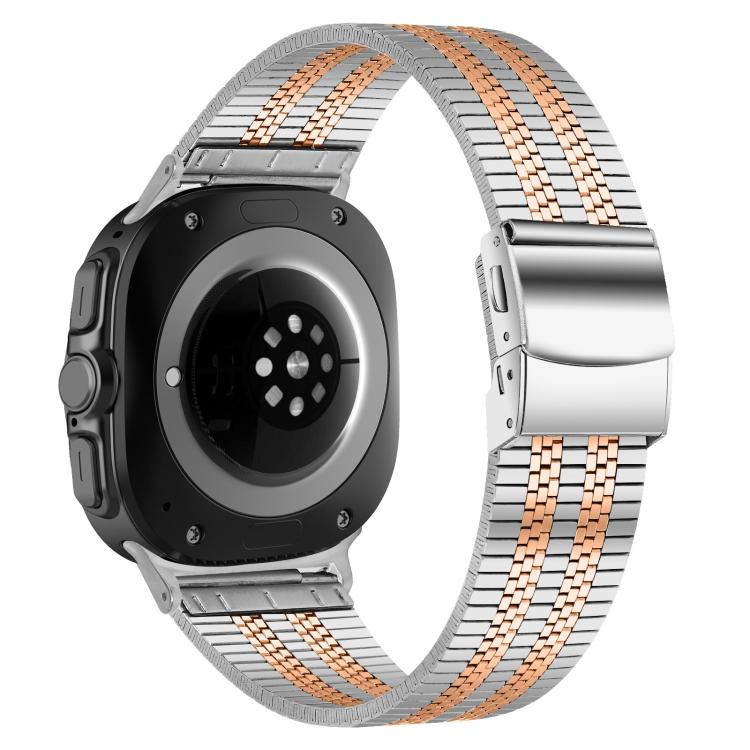 For Samsung Galaxy Watch Ultra 47mm / Ultra 2025 Turtle Buckle Five Beads Stainless Steel Watch Band