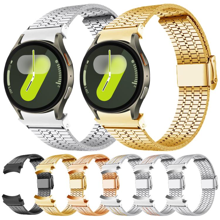 For Samsung Galaxy Watch 7 / 6 / 5 / 4 Seven Beads Buckle Stainless Steel Watch Band