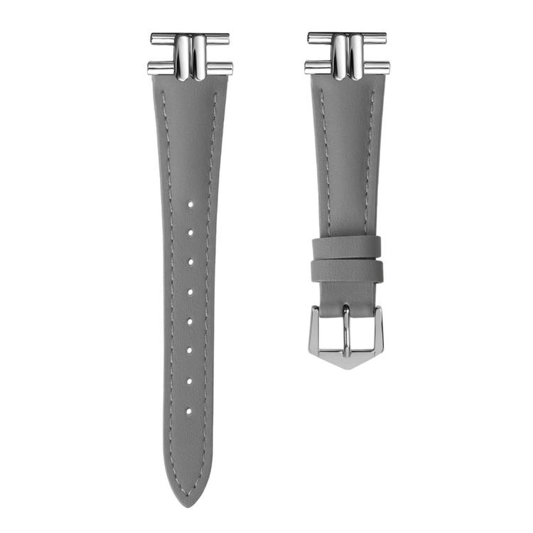 20mm H-shaped Metal Buckle Leather Watch Band