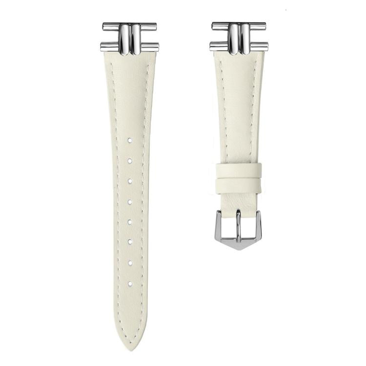 20mm H-shaped Metal Buckle Leather Watch Band