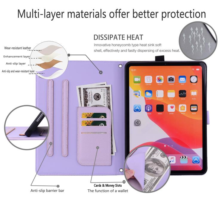 For iPad 2025 / 2022 Cat Skin-feel Litchi Leather Smart Tablet Case