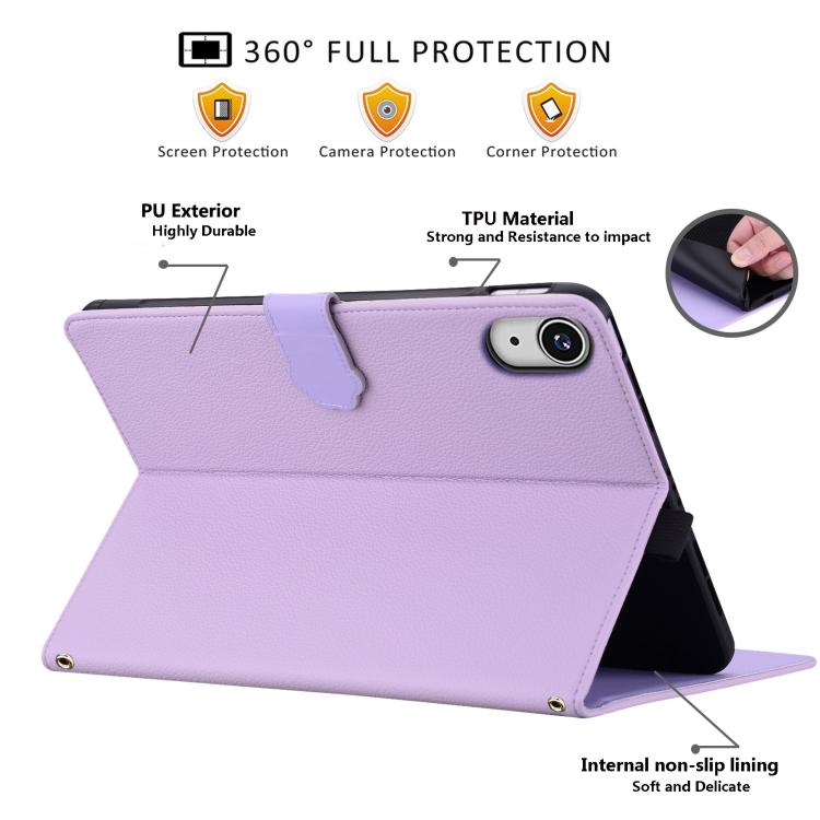 For iPad 2025 / 2022 Cat Skin-feel Litchi Leather Smart Tablet Case