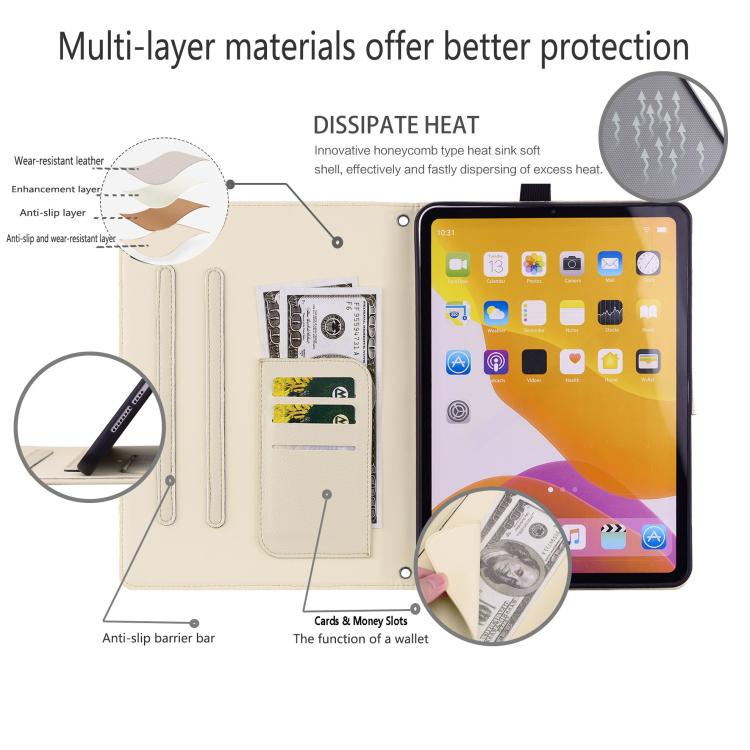 For iPad Pro 11 2025 / 2024 Cat Skin-feel Litchi Leather Smart Tablet Case