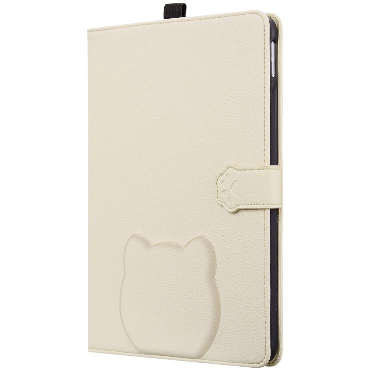 For Samsung Galaxy Tab S11 Cat Skin-feel Litchi Leather Smart Tablet Case