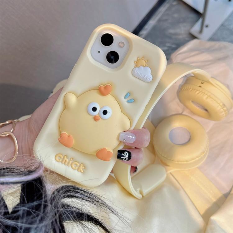 For iPhone 12 Pro Max Pressable Chick Silicone Phone Case - Yellow