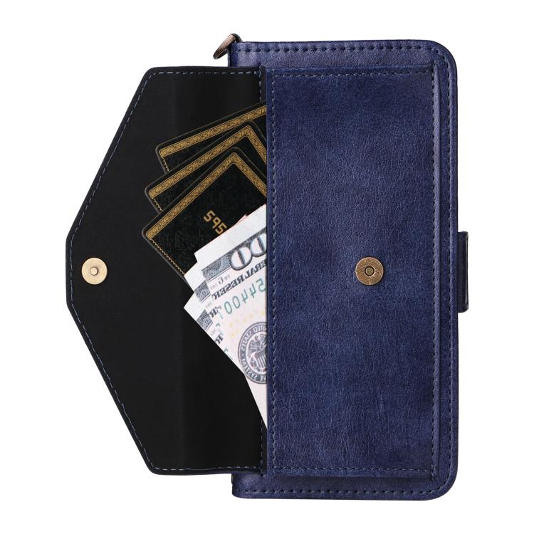 For iPhone Air Multi-card Slots Crossbody Cowhide Leather Phone Case