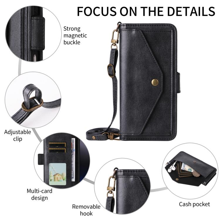 For iPhone Air Multi-card Slots Crossbody Cowhide Leather Phone Case