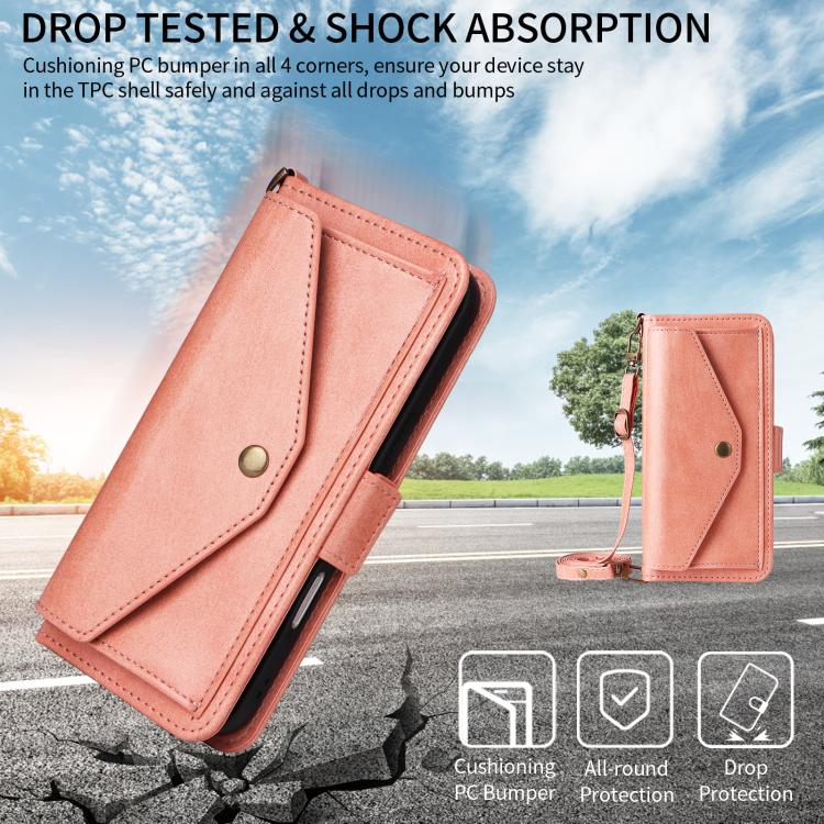For iPhone Air Multi-card Slots Crossbody Cowhide Leather Phone Case