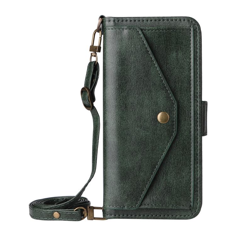 For iPhone 16 Plus Multi-card Slots Crossbody Cowhide Leather Phone Case