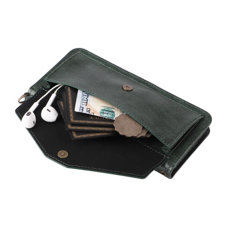 For iPhone 16 Pro Multi-card Slots Crossbody Cowhide Leather Phone Case
