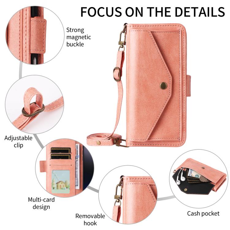 For iPhone 16 Multi-card Slots Crossbody Cowhide Leather Phone Case