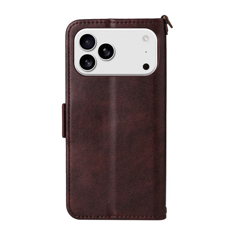 For iPhone 17 Pro Max Multi-card Slots Crossbody Cowhide Leather Phone Case