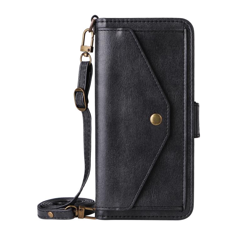 For iPhone 17 Pro Multi-card Slots Crossbody Cowhide Leather Phone Case