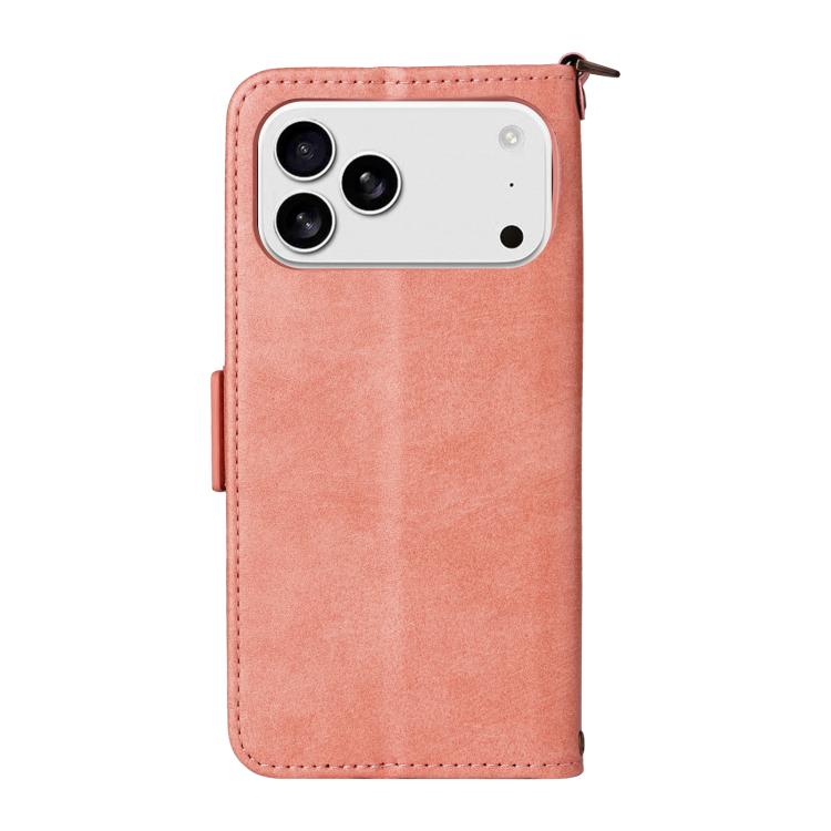 For iPhone 17 Pro Multi-card Slots Crossbody Cowhide Leather Phone Case