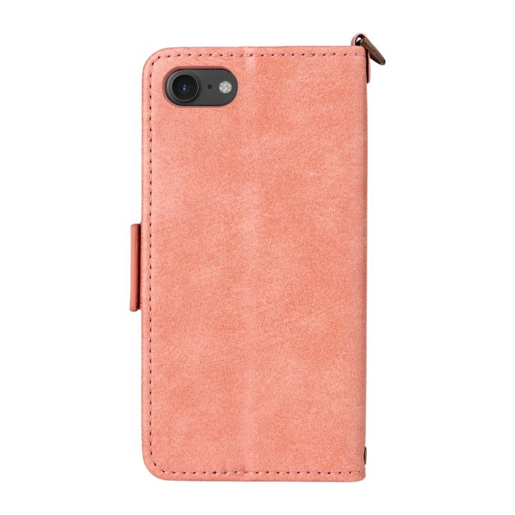 For iPhone SE 2022 / 2020 / 8 / 7 Multi-card Slots Crossbody Cowhide Leather Phone Case