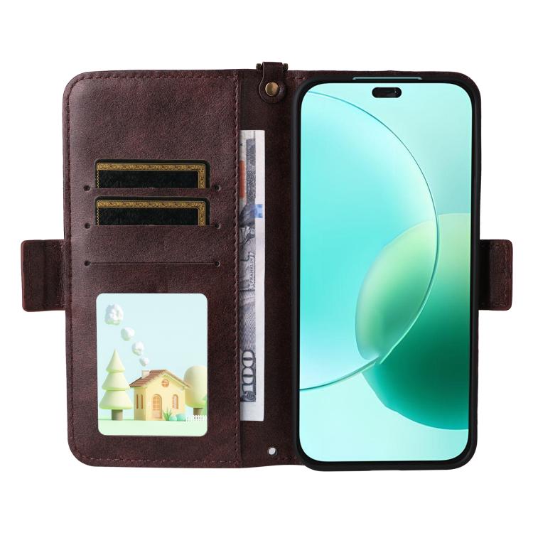 For Honor 400 Lite Global Multi-card Slots Crossbody Cowhide Leather Phone Case