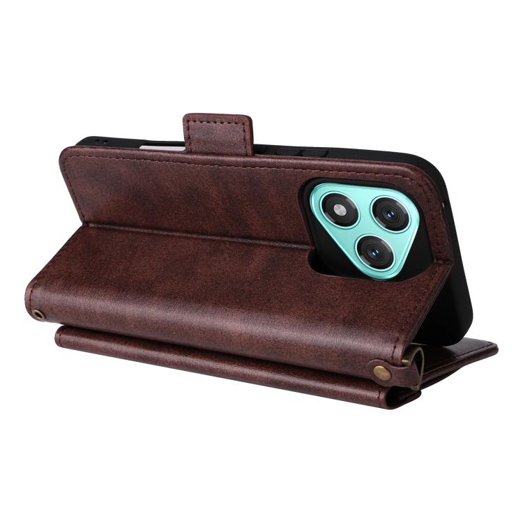 For Honor 400 Lite Global Multi-card Slots Crossbody Cowhide Leather Phone Case