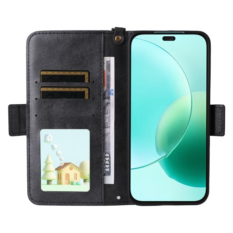 For Honor 400 Lite Global Multi-card Slots Crossbody Cowhide Leather Phone Case