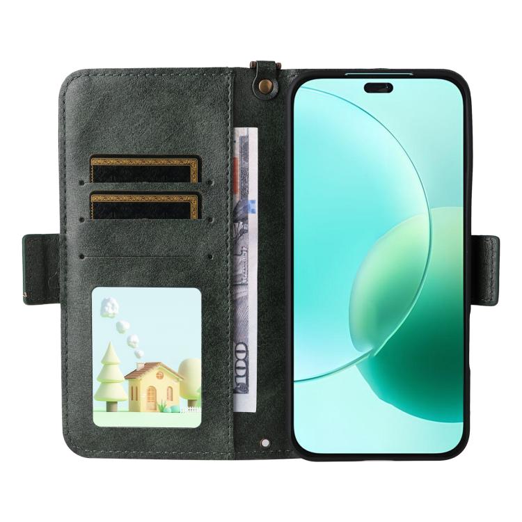 For Honor 400 Lite Global Multi-card Slots Crossbody Cowhide Leather Phone Case