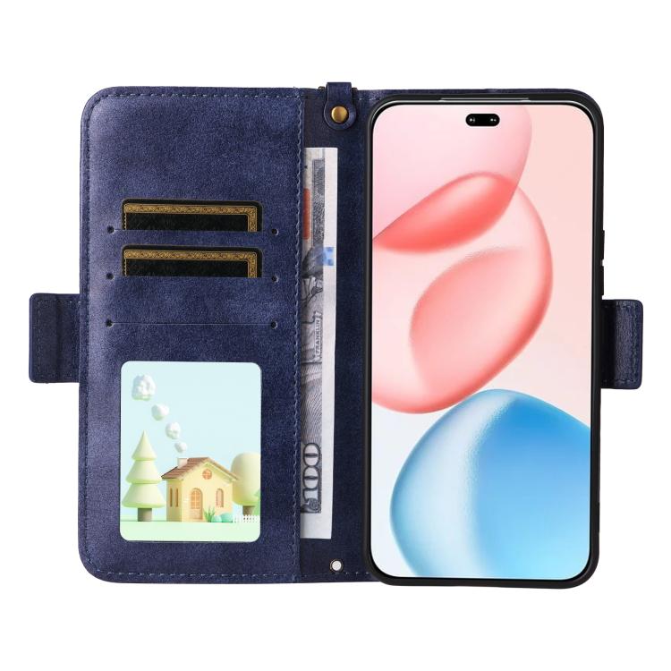 For Honor 400 Pro Global 160.8mm Multi-card Slots Crossbody Cowhide Leather Phone Case