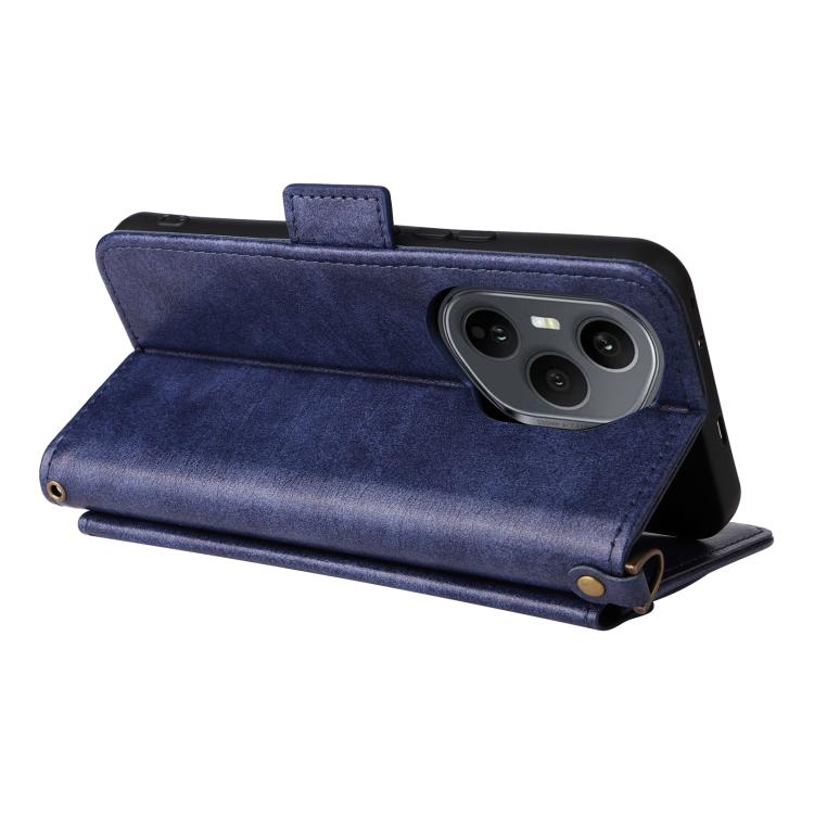 For Honor 400 Pro Global 160.8mm Multi-card Slots Crossbody Cowhide Leather Phone Case