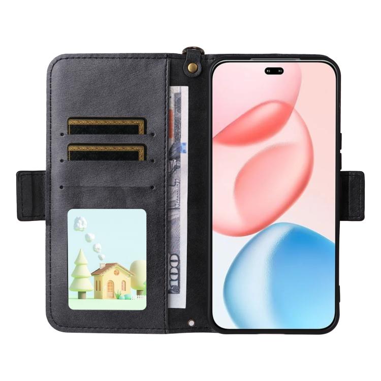 For Honor 400 Pro Global 160.8mm Multi-card Slots Crossbody Cowhide Leather Phone Case