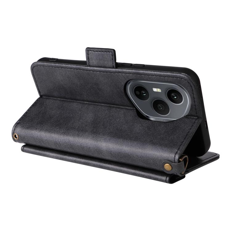 For Honor 400 Pro Global 160.8mm Multi-card Slots Crossbody Cowhide Leather Phone Case