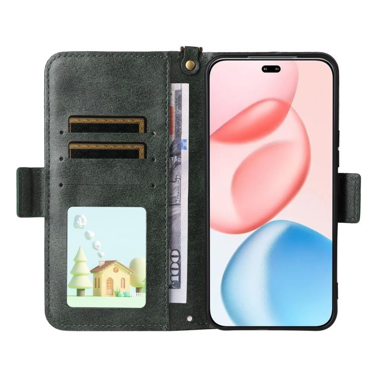 For Honor 400 Pro Global 160.8mm Multi-card Slots Crossbody Cowhide Leather Phone Case