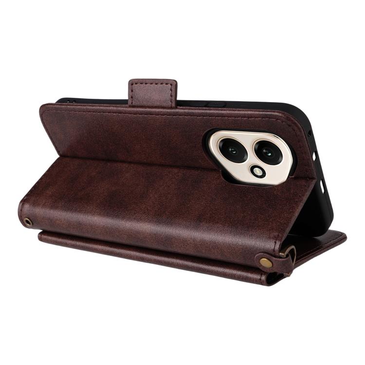 For Honor 400 Global 156.5mm Multi-card Slots Crossbody Cowhide Leather Phone Case