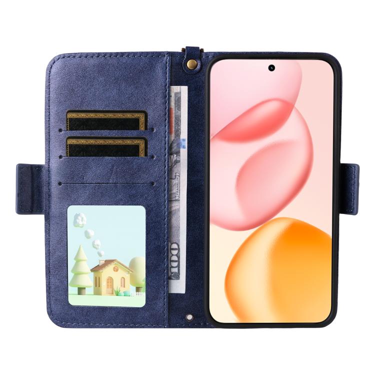 For Honor 400 Global 156.5mm Multi-card Slots Crossbody Cowhide Leather Phone Case