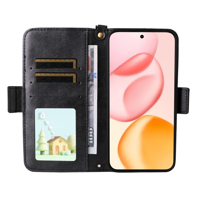 For Honor 400 Global 156.5mm Multi-card Slots Crossbody Cowhide Leather Phone Case
