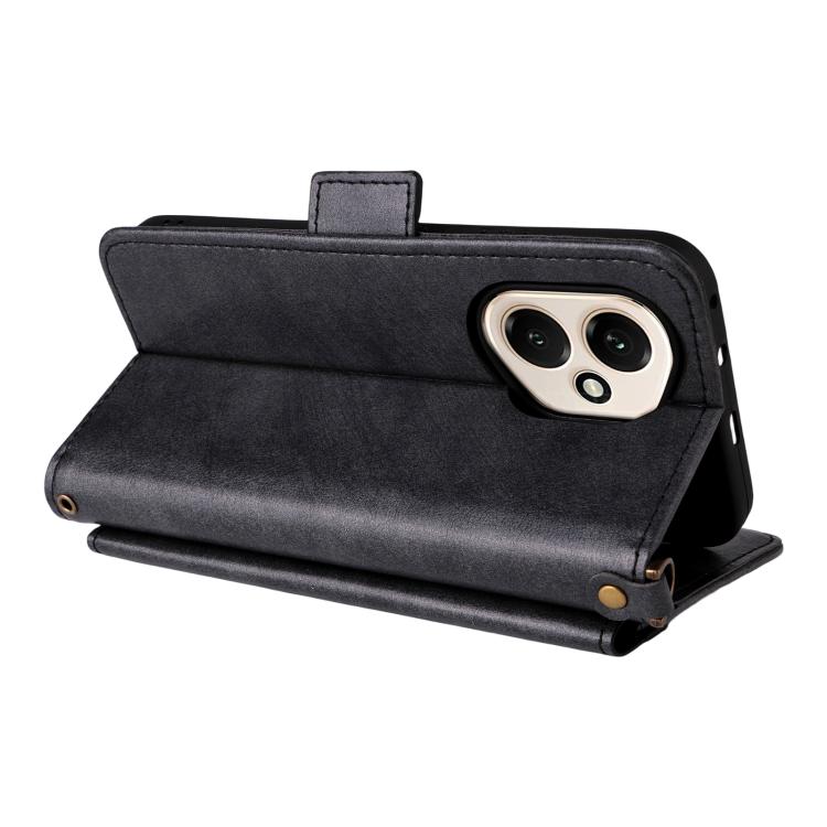 For Honor 400 Global 156.5mm Multi-card Slots Crossbody Cowhide Leather Phone Case