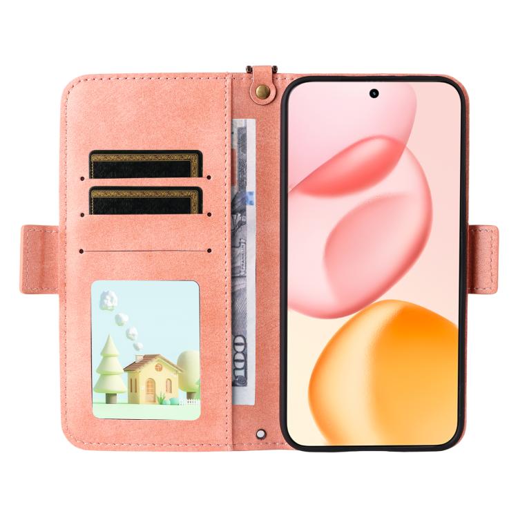 For Honor 400 Global 156.5mm Multi-card Slots Crossbody Cowhide Leather Phone Case